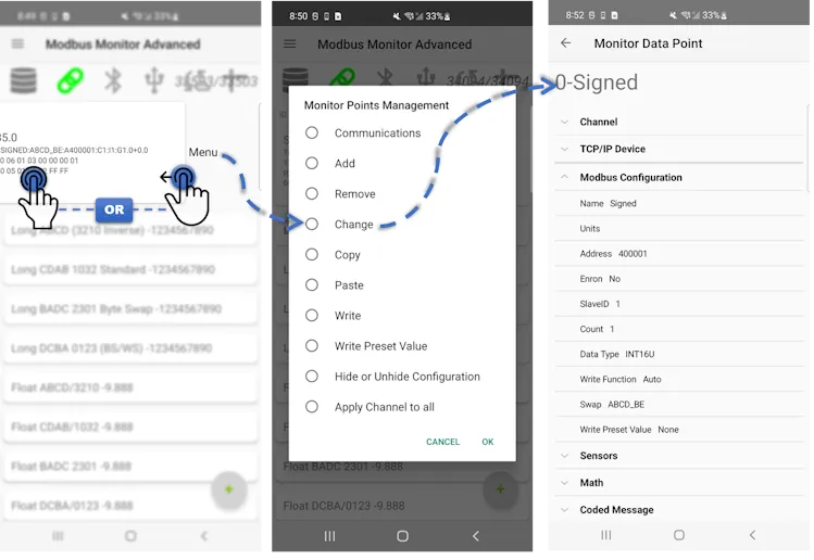 Accessing Monitor Points Management Dialog