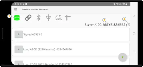 Modbus Server Mode Interface