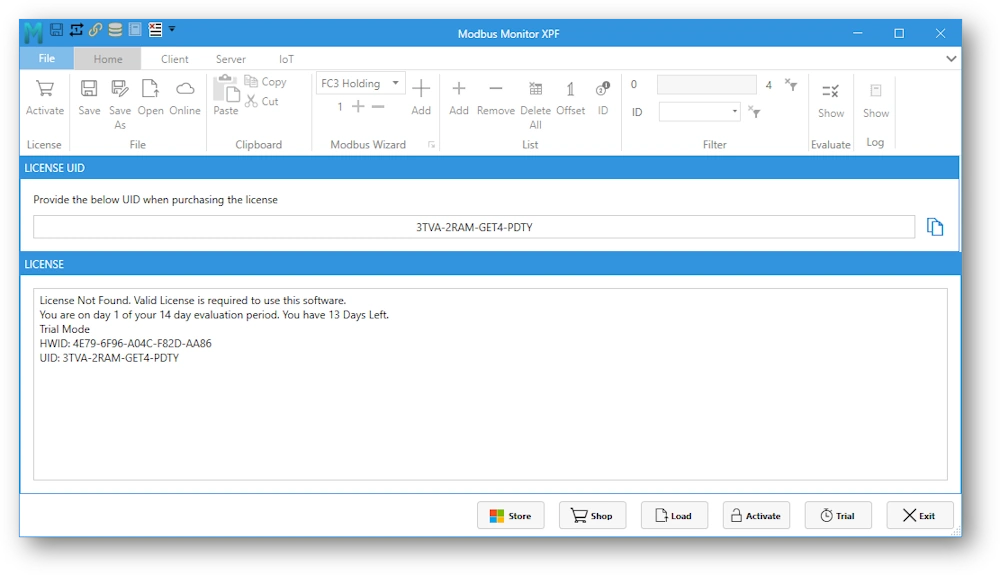 License Activation Window