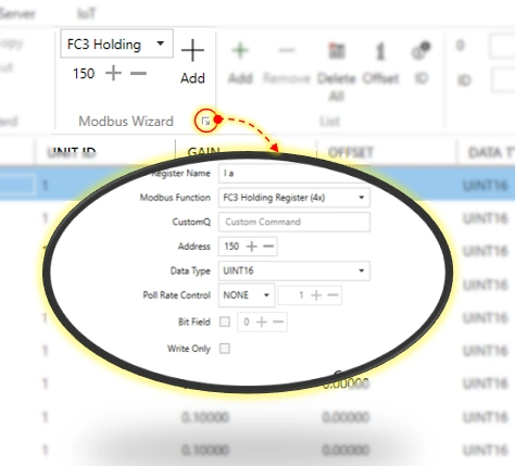 Modbus Wizard Dialog